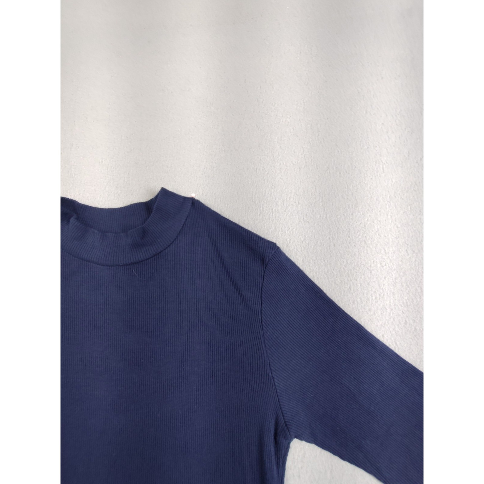 Modstrom Women Tops Xs Navy Blue Crew Neck Pullover Short Sleeve Ribbed Casual — image 2 of 8